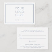 Berufliches Logo | Einfaches Geschenkzertifikat Rabattkarte (Vorne/Hinten)