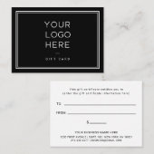 Berufliches Logo | Einfaches Geschenkzertifikat Rabattkarte (Vorne/Hinten)