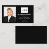 Berufliches Logo-Foto schwarz und weiß Visitenkarte (Vorne/Hinten)