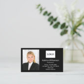 Berufliches Logo-Foto schwarz und weiß Visitenkarte (Stehend Vorderseite)