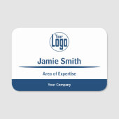 Berufliches Logo für Blue & White Company Namensschild (Vorderseite)