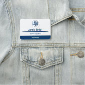 Berufliches Logo für Blue & White Company Namensschild (Beispiel)