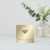 Berufliches Logo für das Diamantenhaus aus Anwesen Quadratische Visitenkarte (Stehend Vorderseite)