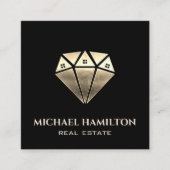 Berufliches Logo für das Diamantenhaus aus Anwesen Quadratische Visitenkarte (Vorderseite)