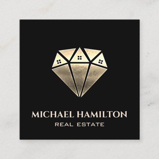 Berufliches Logo für das Diamantenhaus aus Anwesen Quadratische Visitenkarte (Vorderseite)