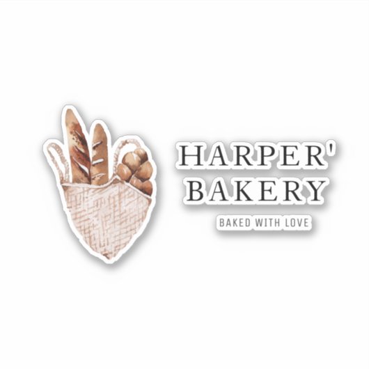Berufliches Logo für moderne Bäckereien Aufkleber (Vorderseite)