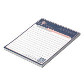 Berufliches Logo für Navy Blue Rose Gold House Notizblock (Rotiert)