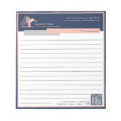 Berufliches Logo für Navy Blue Rose Gold House Notizblock (Vorderseite)