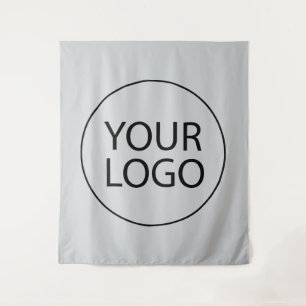 Berufliches Logo für Unternehmen Grau Wandteppich