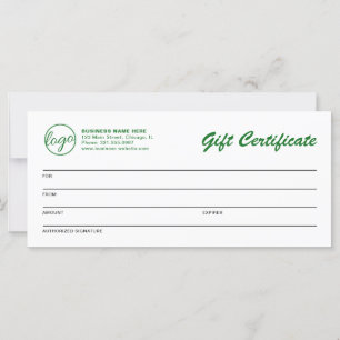 Berufliches Logo-Grüne Geschenkgutschein