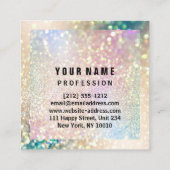 Berufliches Logo MAKEUP ARTIST GLITZER Quadratische Visitenkarte (Rückseite)