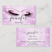 Berufliches Logo Makeup Boutique Lash Studio Rosa Visitenkarte (Vorne/Hinten)