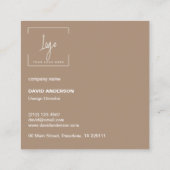 Berufliches Logo Modern Einfach Minimalistisch Quadratische Visitenkarte (Rückseite)