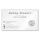 Berufliches Logo Modern Minimalistisch White Simpl Magnetische Visitenkarte (Vorderseite)