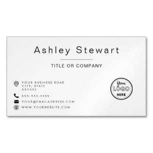 Berufliches Logo Modern Minimalistisch White Simpl Magnetische Visitenkarte