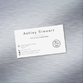 Berufliches Logo Modern Minimalistisch White Simpl Magnetische Visitenkarte (Beispiel)