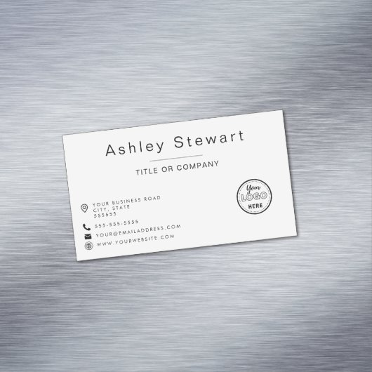 Berufliches Logo Modern Minimalistisch White Simpl Magnetische Visitenkarte (Beispiel)
