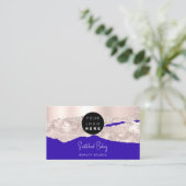 Berufliches Logo QR Code Friseur Makeup Blue Visitenkarte (Stehend Vorderseite)