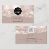 Berufliches Logo QR Code Friseur MakeupArtist Visitenkarte (Vorne/Hinten)