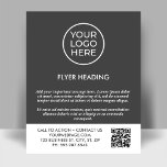 Berufliches Logo QR Code Geschäftsvorlage Flyer<br><div class="desc">Berufliches Logo QR Code Geschäftsvorlage Flyer in grau. Dieser anpassbare Template Flyer ist auf Ihre individuellen Bedürfnisse im Geschäftsbereich zugeschnitten. Ideal für die Präsentation Ihres Firmenlogos, eines QR-Codes, um Ihre Kunden zu Informationsressourcen, Werbeaktionen oder einer anderen Website Ihrer Wahl zu führen. Keine Mindestmenge erforderlich. Fügen Sie das weiße Logo .png...</div>