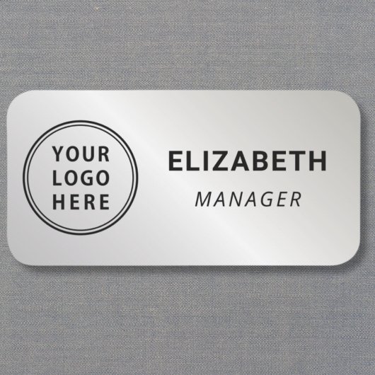 Berufliches Logo Silver Namensschild