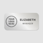 Berufliches Logo Silver Namensschild (Vorderseite)