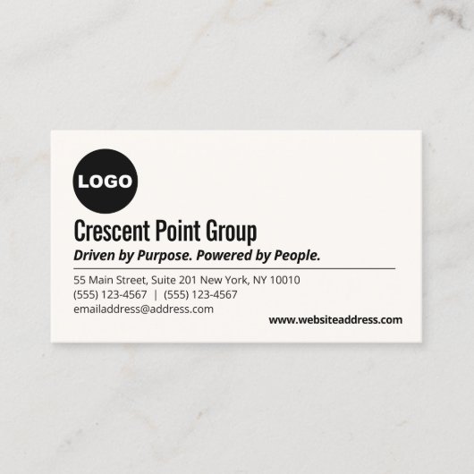 Berufliches Logo Visitenkarte (Vorderseite)