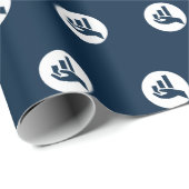 Berufliches Logo weiß und blau Geschenkpapier (Rolleneckpunkt)
