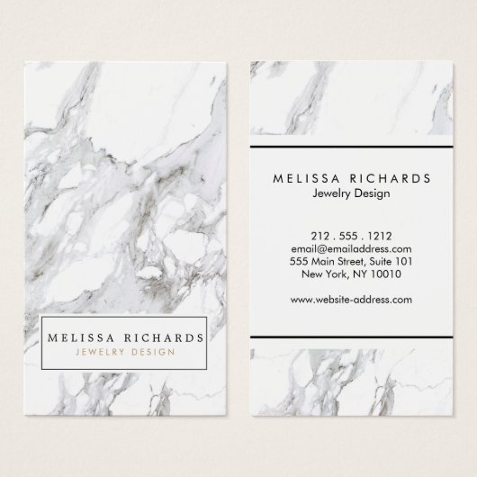 Berufliches Luxe White Marble Earring Display (Vorne & Hinten)