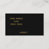 Berufliches Luxus-Design Schwarz und Gold Visitenkarte (Rückseite)