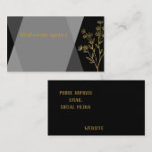 Berufliches Luxus-Design Schwarz und Gold Visitenkarte (Vorne/Hinten)