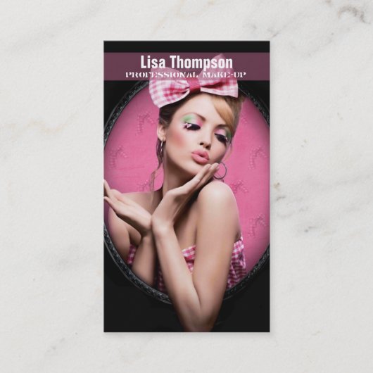 Berufliches Make-upkünstler-/Make-upfrauen-Modell Visitenkarte (Vorderseite)