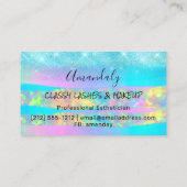 Berufliches Makeup-Artist-Eyelash-Logo Pink Holo Visitenkarte (Rückseite)