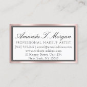 Berufliches Makeup-Artist-Eyelash-Rose Rosa-Logo Visitenkarte (Rückseite)