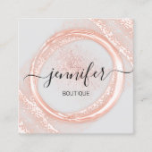 Berufliches Makeup Artist Rose Gray Powder Logo Quadratische Visitenkarte (Vorderseite)