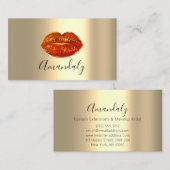 Berufliches Makeup Artist Roter Kiss Lips Visitenkarte (Vorne/Hinten)
