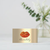 Berufliches Makeup Artist Roter Kiss Lips Visitenkarte (Stehend Vorderseite)