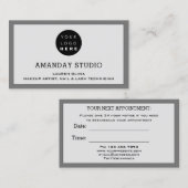 Berufliches Makeup-Kartenzeichen Grau Visitenkarte (Vorne/Hinten)