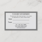 Berufliches Makeup-Kartenzeichen Grau Visitenkarte (Rückseite)