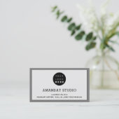 Berufliches Makeup-Kartenzeichen Grau Visitenkarte (Stehend Vorderseite)