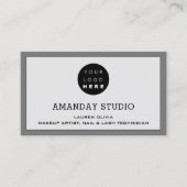 Berufliches Makeup-Kartenzeichen Grau Visitenkarte (Vorderseite)