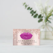Berufliches Makeup Künstlerrosa Tropfen Lift Glitz Visitenkarte (Stehend Vorderseite)
