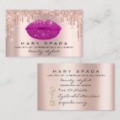 Berufliches Makeup Künstlerrosa Tropfen Lift Glitz Visitenkarte (Vorne/Hinten)