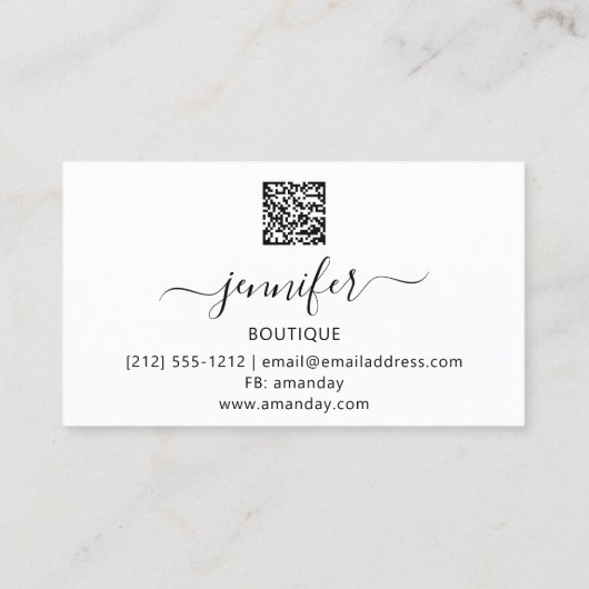 Berufliches Makeup-Lash-QR-Logo Rosa Lila Visitenkarte (Rückseite)