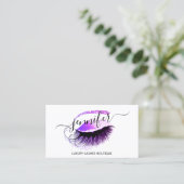 Berufliches Makeup-Lash-QR-Logo Rosa Lila Visitenkarte (Stehend Vorderseite)