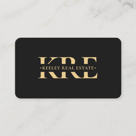 Berufliches Marketing Elegantes Schwarzes Visitenkarte (Vorderseite)