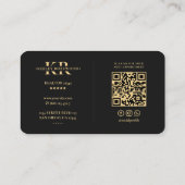 Berufliches Marketing Elegantes Schwarzes Visitenkarte (Rückseite)