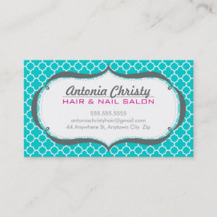 BERUFLICHES marokkanisches Fliesenmuster türkis ro Visitenkarte