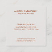 Berufliches Mauerstein-Gebäude Quadratische Visitenkarte (Rückseite)