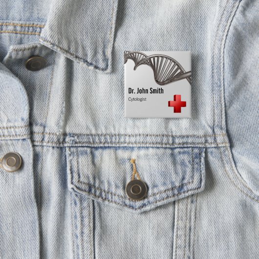 Berufliches medizinisches 3D-Symbol Cross-DNA Button (Beispiel)